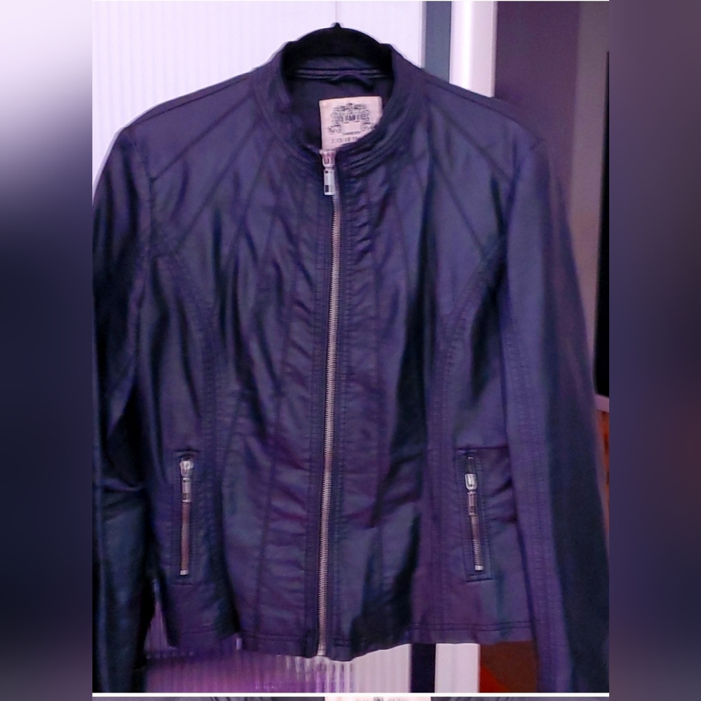 MBJ Black Vegan Leather Moto Jacket